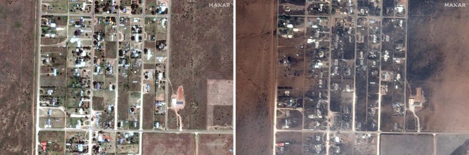 texas panhandle fire damage satellite view (Satellite image ©2024 Maxar Technologies)