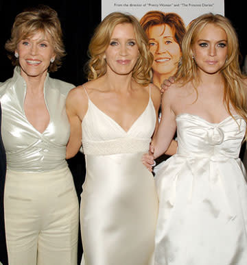 Jane Fonda , Felicity Huffman and Lindsay Lohan at the New York premiere of Universal Pictures' Georgia Rule