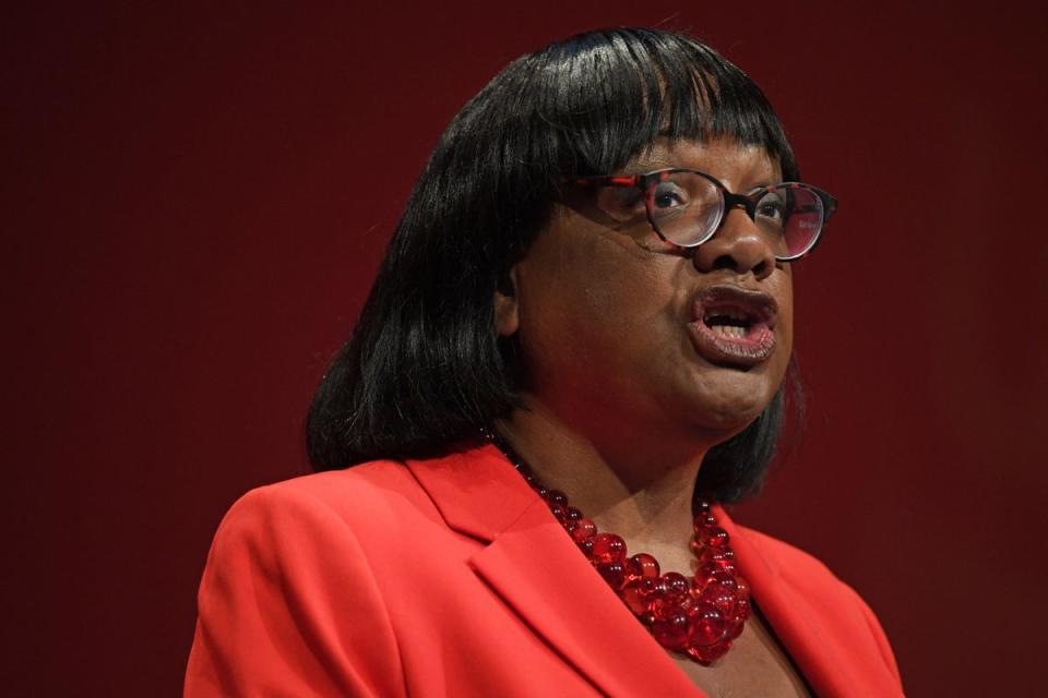 Diane Abbott said the remarks made about her by the chief executive were “frightening” (AFP via Getty Images)