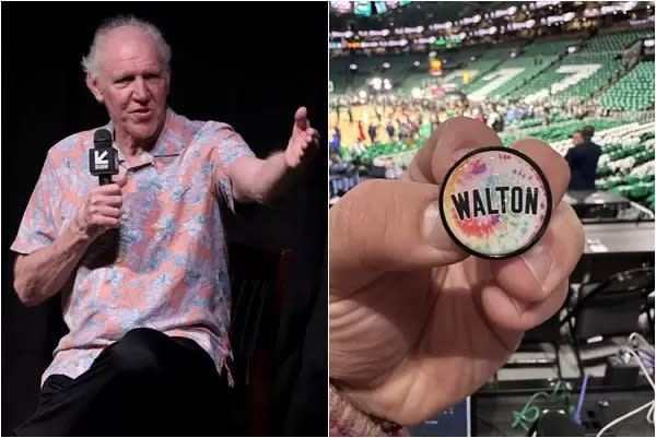 NBA塞爾提克向名宿華頓（Bill Walton）致敬。合成照片