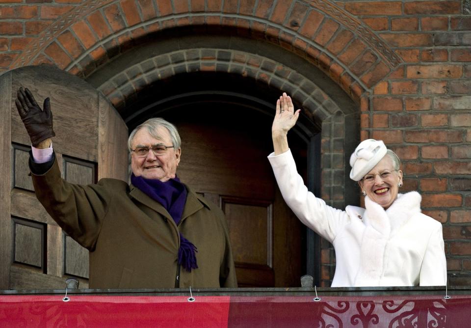 Queen Margrethe II with her husband Prince Consort Henrik, who died in 2018 (SCANPIX/AFP via Getty Images)