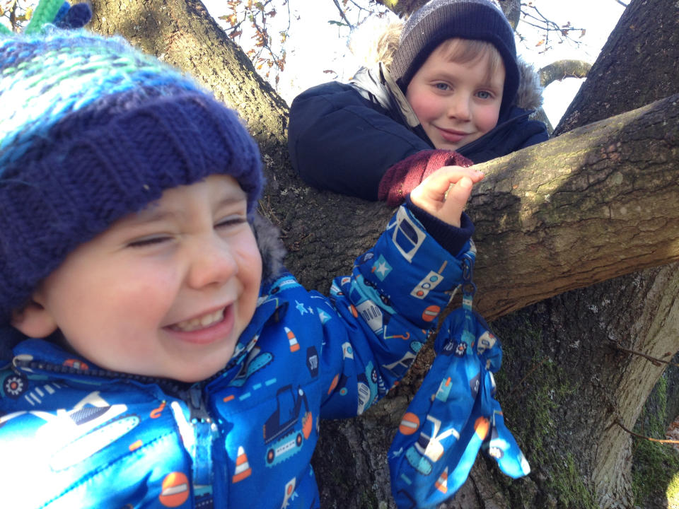 Oliver Hall, 6, is pictured with his brother Charlie.