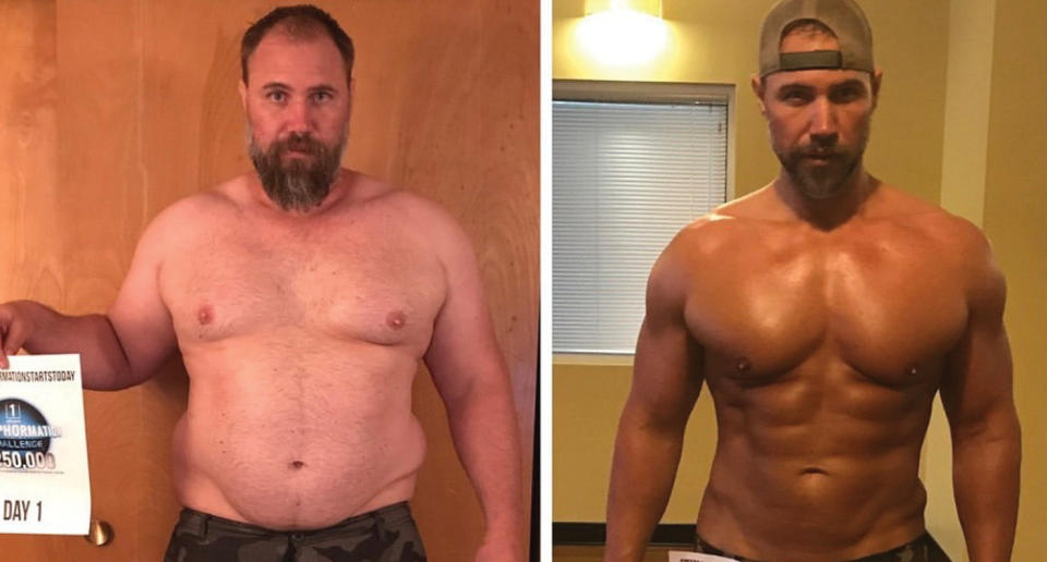 Jeremiah before and after losing weight. Photo: Jeremiah Peterson