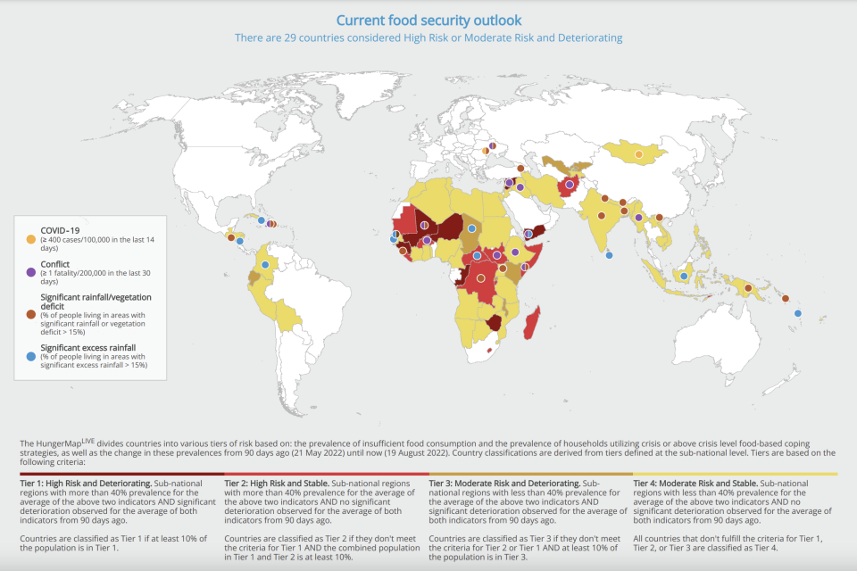 A look at how global food prices has impacted food security across the world. (Map: UN World Food Programme)