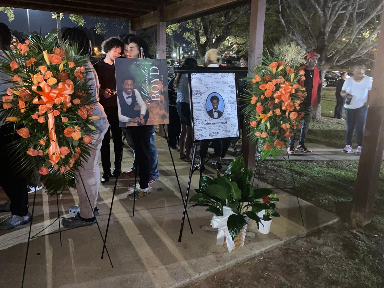 Family and friends gather for a candlelight vigil on FAMU's campus in honor of Alexander Boyd on Wednesday, March 1, 2023.