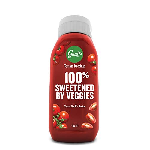 3) Gault’s 100% Sweetened-By-Veggies Tomato Ketchup