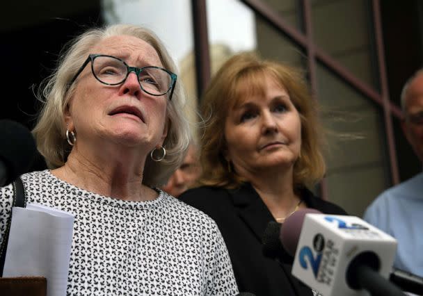 PHOTO: Jean Hargadon Wehner speaks after the release of the redacted report on child sexual abuse in the Catholic Archdiocese of Baltimore by the Maryland Attorney General's Office, April 5, 2023, in Baltimore. (Kim Hairston/The Baltimore Sun/Tribune News Service via Getty Images, FILE)