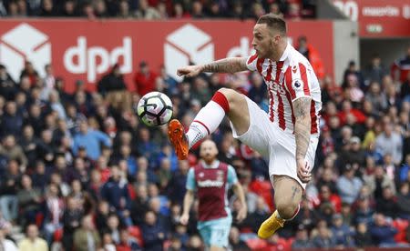 Britain Football Soccer - Stoke City v West Ham United - Premier League - bet365 Stadium - 29/4/17 Stoke City's Marko Arnautovic in action Action Images via Reuters / Carl Recine Livepic