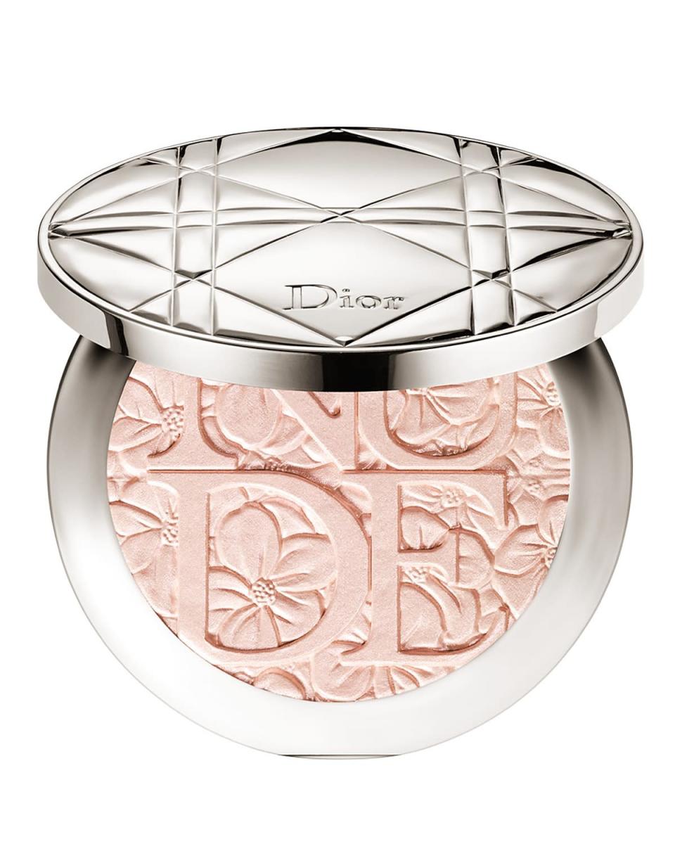 <p>Available in Glowing Pink or Glowing Nude, use the enclosed mini kabuki brush to dust this strobing powder on your T-zone or anywhere you like. <a href="http://www.dior.com/beauty/en_us/fragrance-beauty/makeup/look-exclusives/glowing-gardens-collection/springtime-glow/pr-springtimeglow-y0332450-illuminatingpowder.html" rel="nofollow noopener" target="_blank" data-ylk="slk:Dior DiorSkin Nude Air Glowing Gardens;elm:context_link;itc:0;sec:content-canvas" class="link ">Dior DiorSkin Nude Air Glowing Gardens </a>($58)</p>