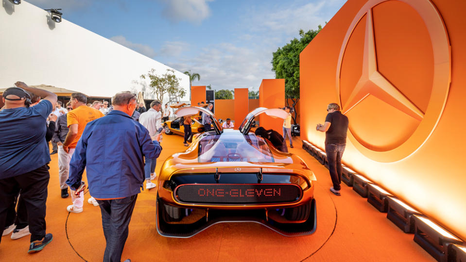 The Mercedes-Benz Vision One-Eleven as seen from behind.