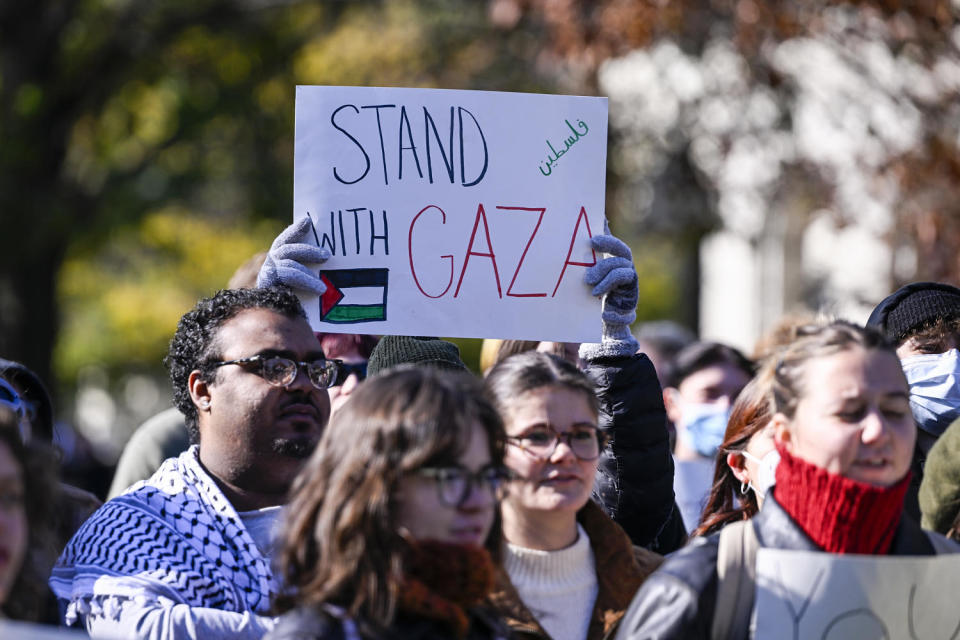 American University students attend a campus protest against ongoing Israeli attacks on Gaza in Washington, D.C. (Celal Gunes / Anadolu via Getty Images file)