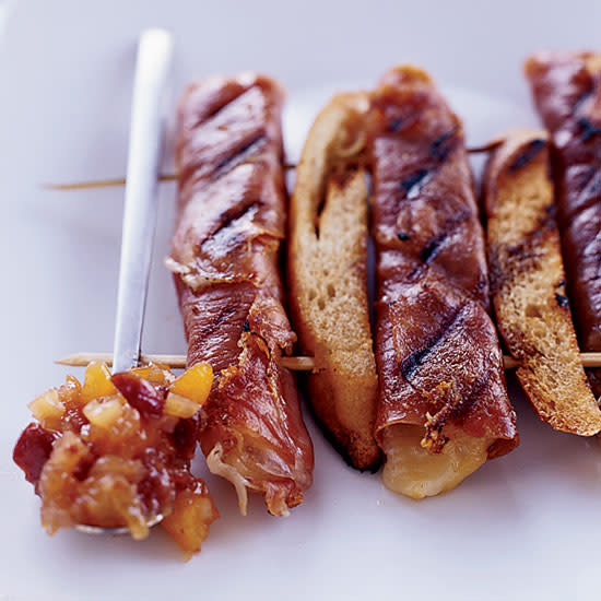 Grilled Prosciutto and Fontina Rolls with Mostarda