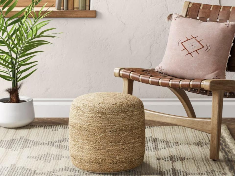 target woven pouf