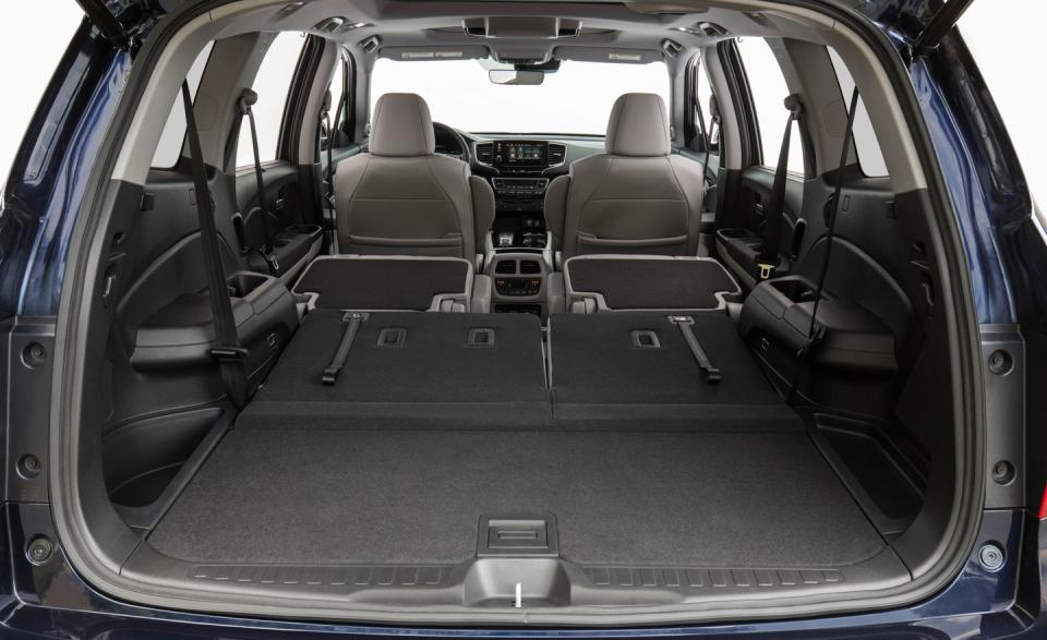 <p>Fold the second-row seats flat, too, as pictured here, and that cargo capacity expands to a massive 84 cubic feet!</p>