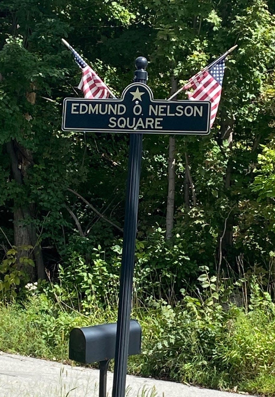 Edmund O. Nelson square located in Westminster at the junction of Oakmont Avenue and South Ashburnham Road