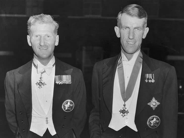Sir Edmund Hillary and Sir John Hunt after Everest and meeting the queen.