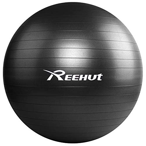 REEHUT Exercise Ball (55cm) Extra Thick Yoga Ball Chair, Anti-Burst Supports 1100lbs - Includes Workout Guide & Quick Pump (Office & Home & Gym) Black (Amazon / Amazon)