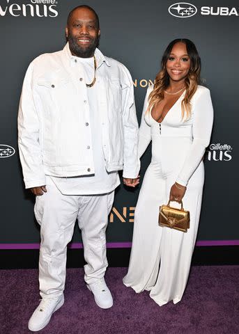 <p>Derek White/Getty</p> Killer Mike and Shana Render in Atlanta in January 2024