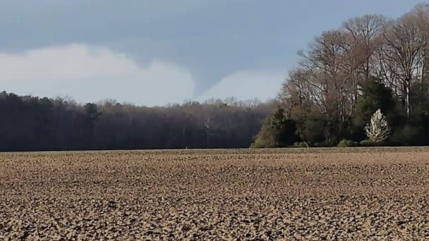 PHOTO: A still from a video of a funnel cloud in Bridgeville, Delaware, posted by the Sussex County Government, April 1, 2023. (Sussex County Government)