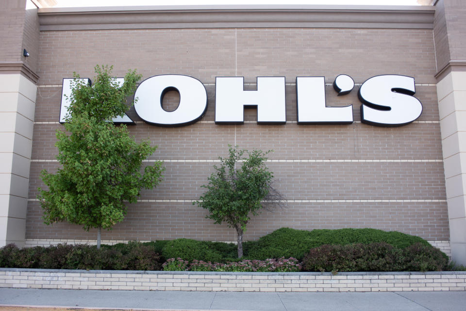 Storefront sign for Kohl's Department Store. (Photo by: Jim Lane/Education Images/Universal Images Group via Getty Images)