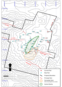 Plan View of San Diego Property Showing Permitted Drill Pads