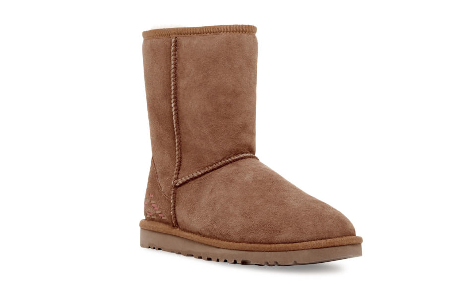 Ugg Classic Short Rustic Weave Genuine Shearling Fur Boot