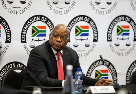 Former South African President Jacob Zuma appears before the Commission of Inquiry into State Capture in Johannesburg