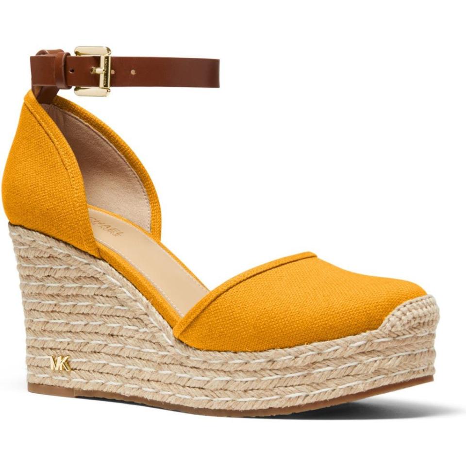 6) MICHAEL Michael Kors Kendrick Espadrille Wedge Sandal in Sun at Nordstrom, Size 11