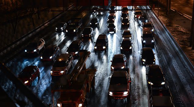 Traffic was brought to a screeching stop, with commuters reporting it taking hours to travel short distances. Photo: Getty Images