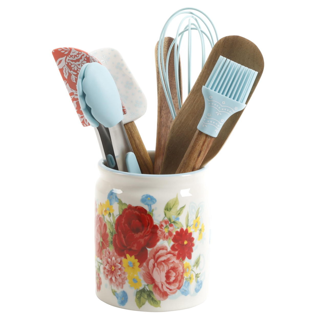 <p><a href="https://go.redirectingat.com?id=74968X1596630&url=https%3A%2F%2Fwww.walmart.com%2Fip%2FThe-Pioneer-Woman-Sweet-Rose-8-Piece-Mini-Silicone-Kitchen-Tools-Ceramic-Crock-Set%2F912245443&sref=https%3A%2F%2Fwww.thepioneerwoman.com%2Fholidays-celebrations%2Fgifts%2Fg45496914%2Ffood-gifts%2F" rel="nofollow noopener" target="_blank" data-ylk="slk:Shop Now;elm:context_link;itc:0;sec:content-canvas" class="link rapid-noclick-resp">Shop Now</a></p><p>Sweet Rose Silicone Kitchen Tools & Ceramic Crock Set</p><p>walmart.com</p><p>$16.44</p><span class="copyright">Walmart</span>