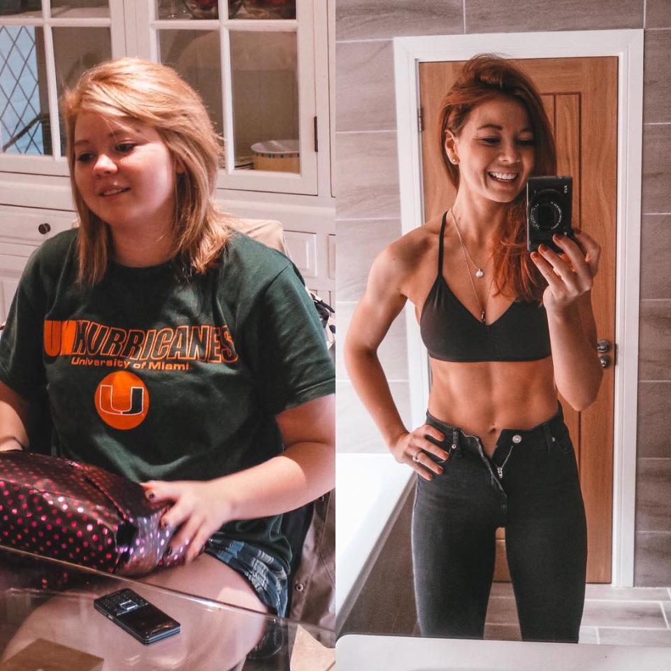 Emily Ricketts before and after fitness transformation 