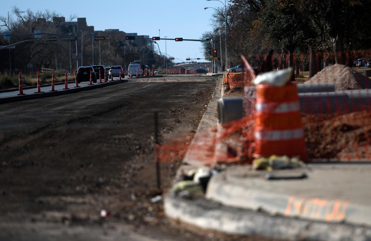 Construction continues on 19th Street, as seen Tuesday, Nov. 29, 2022.