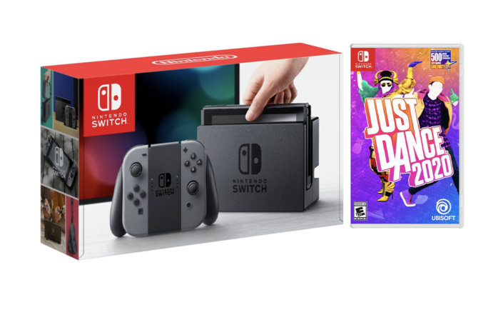 Nintendo Switch Gray Joy-Con Console Bundle with Just Dance 2020