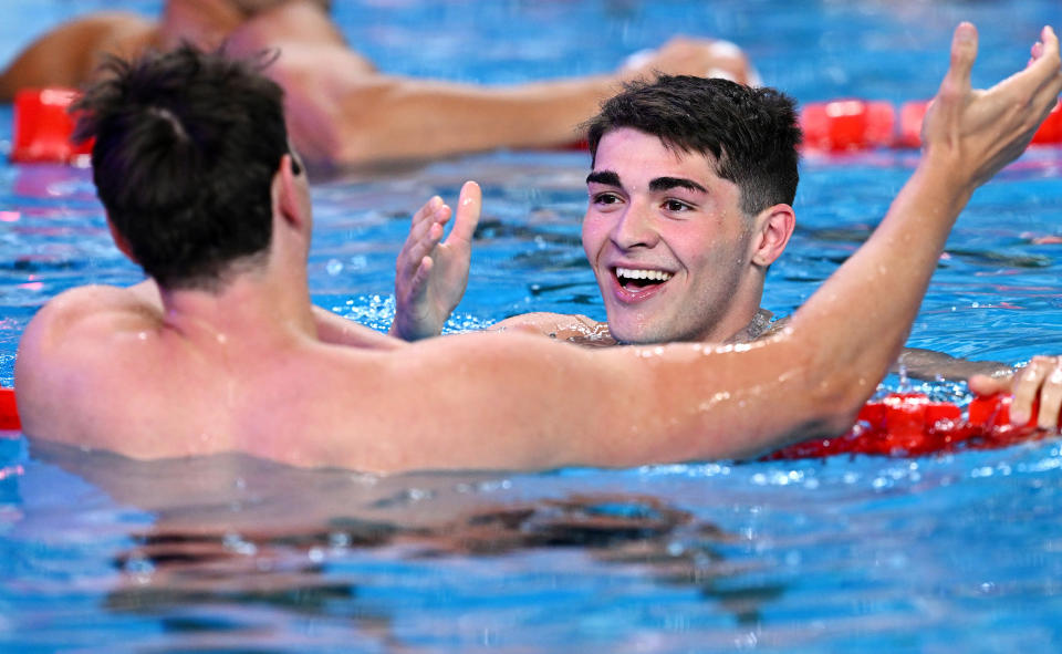 Cameron McEvoy and Diogo Ribeiro at the swimming world championships.