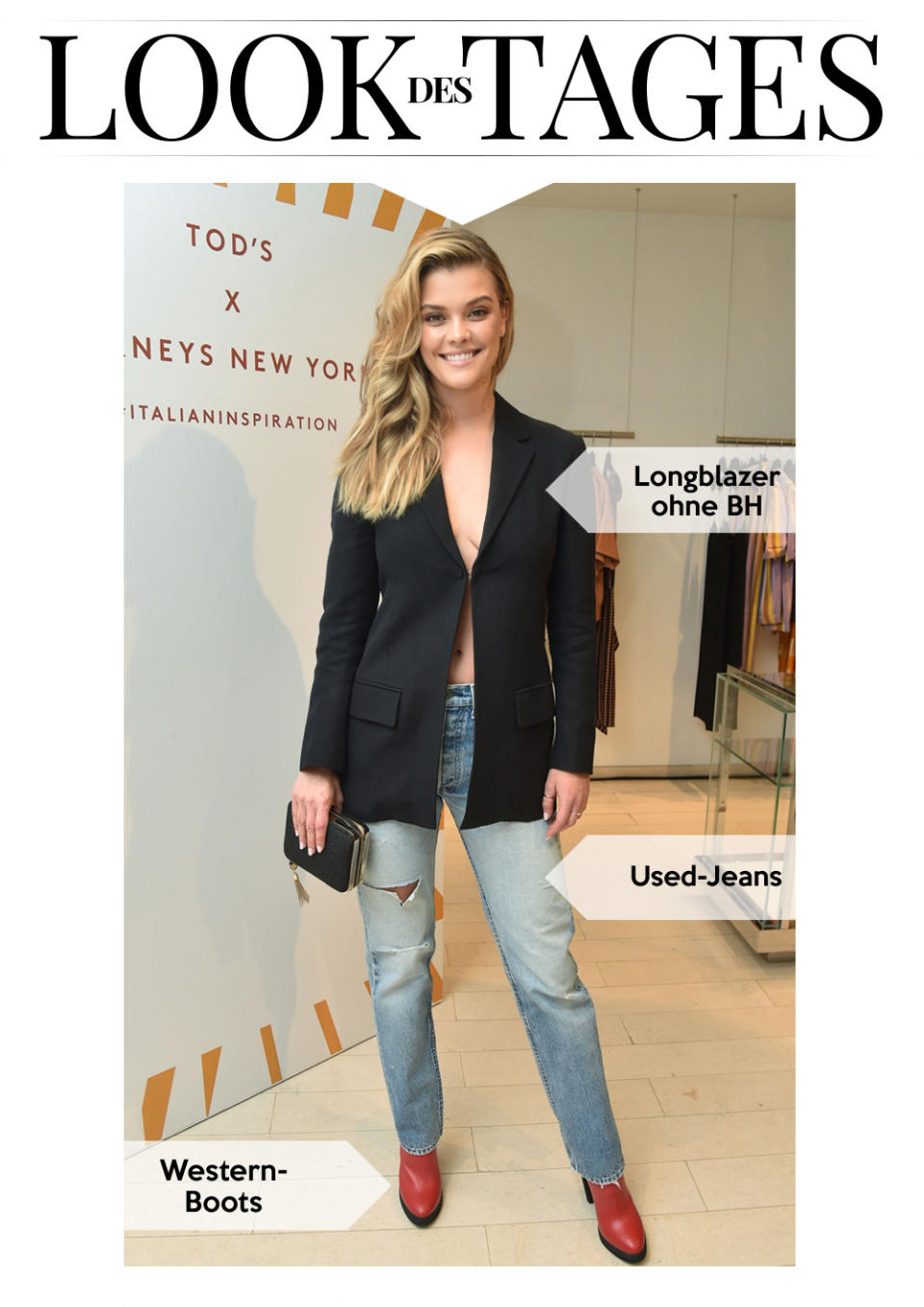 Nina Agdal machte aus einem klassischen Kleidungsstück ein sexy Outfit. (Bild: Rex Features)