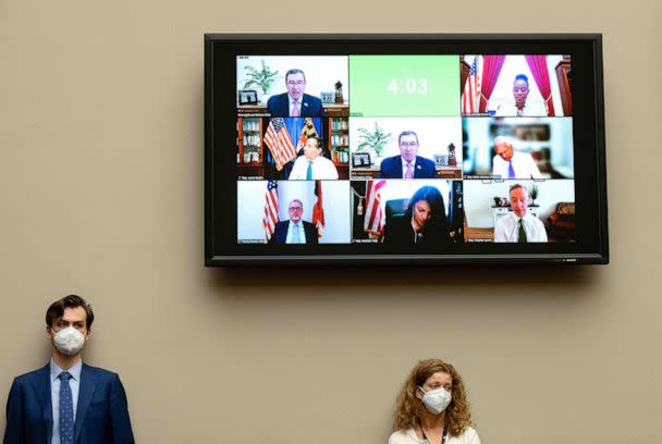 PHOTO:  Marty Daniel, CEO of Daniel Defense LLC, and Christopher Killoy, President and CEO of Sturm, Ruger and Company, Inc., testify during a hearing examining gun manufacturers practices and profits, in Washington, July 27, 2022.  (Saul Loeb/AFP via Getty Images)