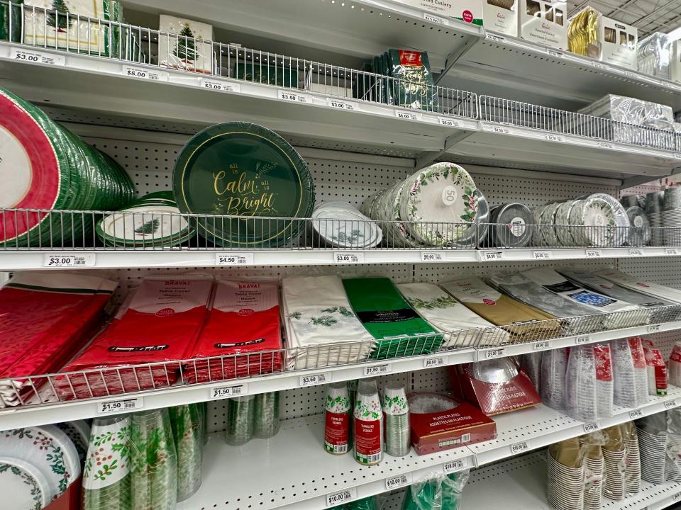 Paper utensils at Party City.