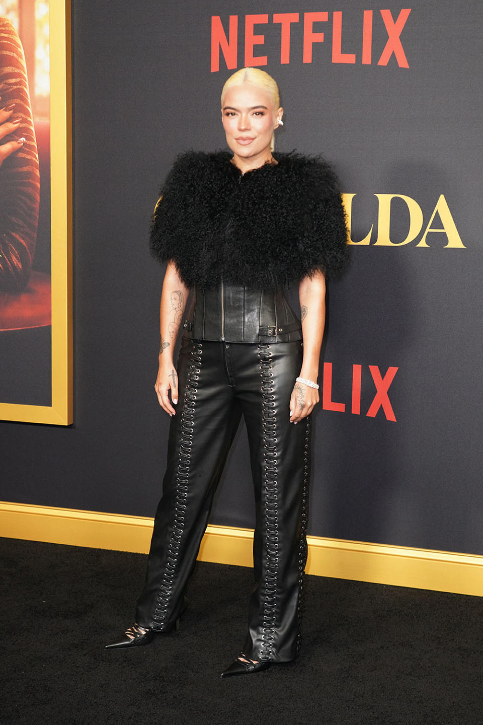 Karol G attends the "Griselda" premiere at The Fillmore Miami Beach on January 23, 2024 in Miami Beach, Florida.