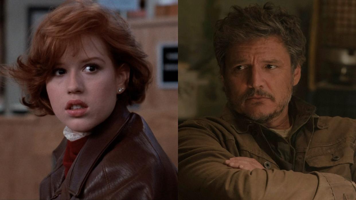  Molly Ringwald in The Breakfast Club and Pedro Pascal on The Last of Us. 