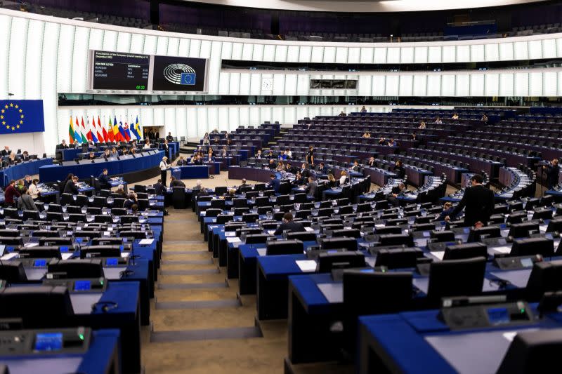 ▲歐洲議會大會通過挺台決議。（示意圖／美聯社／達志影像）