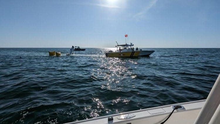 Sea Tow Venice towed a 1976 Piper Cherokee that crashed Saturday night into the Gulf of Mexico to Higel Park Marina Monday evening. A family of three rented the plane in St. Petersburg and reportedly flew to Venice for dinner. The victims were identified Tuesday as pilot Christian Kath, 42, his wife Misty Kath, 43, and their daughter Lily, 12.