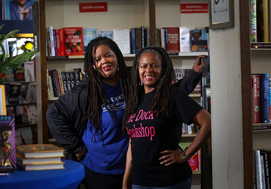 Sisters Donya, left, and Donna Craddock own The Dock Bookshop in east Fort Worth, one of the largest full-service Black-owned bookstores in Texas and the Southwest.