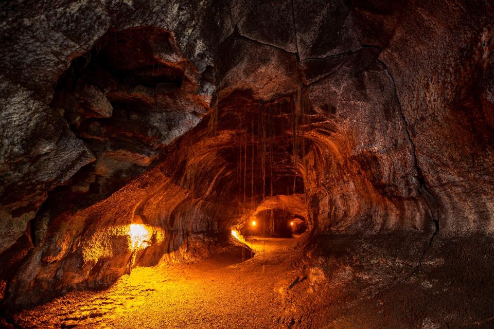 Nahuku lava tube is open 24 hours, lit from 8 a.m. to 8 p.m. Bring flashlight or head lamp if visiting during dark hours.