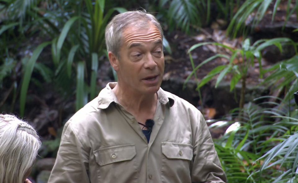 Nigel Farage on I'm A Celebrity... Get Me Out Of Here! (ITV)