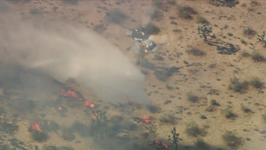 Fire crews battling large brushfire near Los Angeles-San Bernardino county line