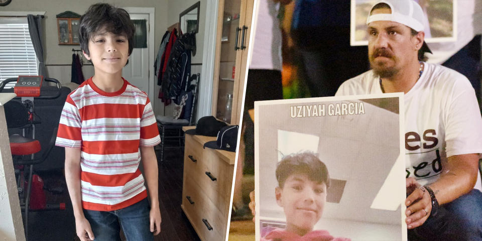 Brett Cross' 10-year-old son Uziyah Garcia was killed in the Robb Elementary School shooting in Uvalde, Texas. (AP, Courtesy Brett Cross)