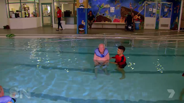 John's rehab has been progressing so well he can take steps in the pool