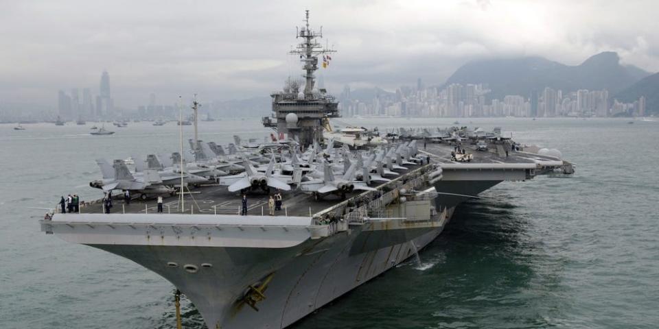 The aircraft carrier USS Kitty Hawk one year before it was decommissioned.