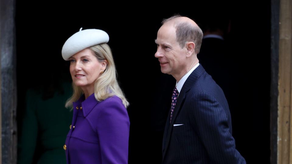 Duchess Sophie chose to rewear her purple Prada coat