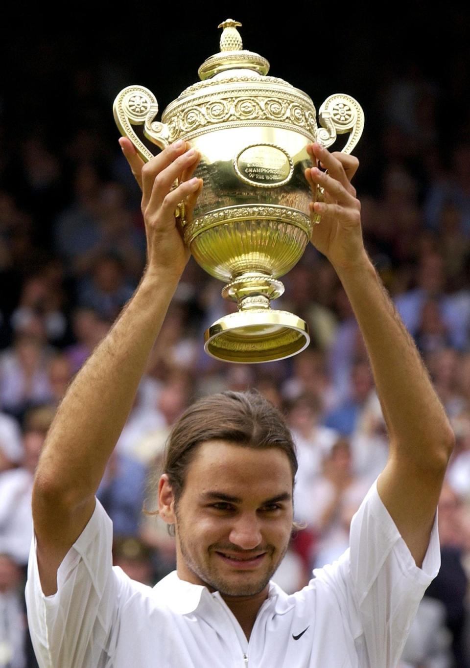 Roger Federer lifted his first grand slam title at Wimbledon in 2003 (Rebecca Naden/PA) (PA Wire)